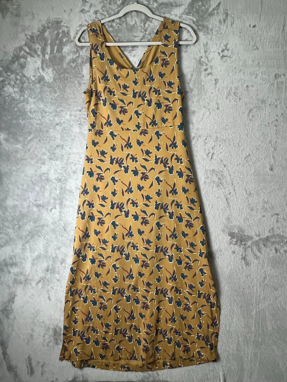 Kuhl Lyra Midi Dress Large Tuscan Sun Floral Print Sleeveless Outdoor Travel